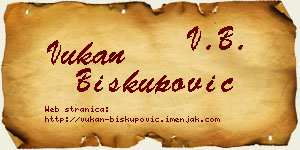 Vukan Biskupović vizit kartica
